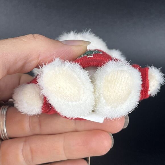 Boyds Bears 4” Mini Christmas Bear Red Sweater with Christmas Tree Vintage Gift - Picture 9 of 12